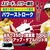 テニス素振り専用トレーニング器具パワーストローク (パワーアップ・ダブルハンド用)おもり250g/総重量700g[硬式テニス用](TPS-N56R/TPS-N56B/)